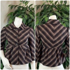 BANANA REPUBLIC BROWN PEPLUM JACKET